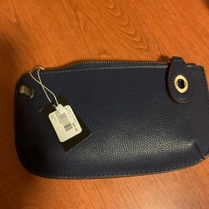 Blue leather bag